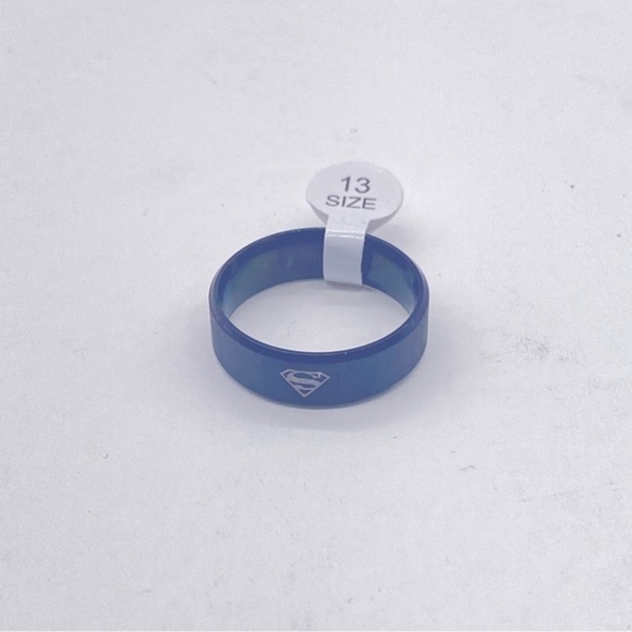 8MM Men’s Stainless Steel Band Ring Superman Logo Black Size 13 - Picture 6 of 8
